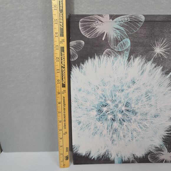 Just Breathe Dandelion and Butterfly Vinyl Canvas Wall Art Decor 16x23x1 - NEW - Picture 7 of 10